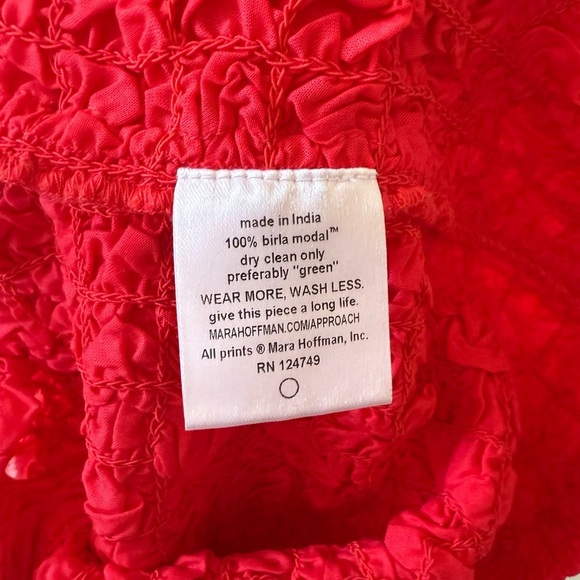 MARA HOFFMAN Sloan Popcorn Midi Dress Red Sz XXS - Picture 7 of 9